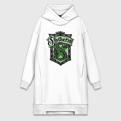 Женское худи-платье Slytherin emblem, цвет: белый