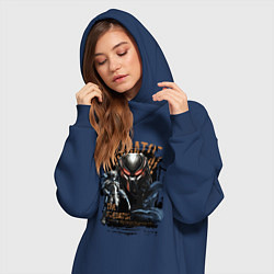 Женское худи-платье Хищник и чужой, цвет: тёмно-синий — фото 2