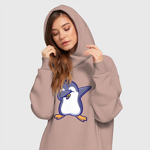 Женская толстовка-платье Dab penguin / Пыльно-розовый – фото 3