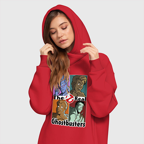 Женская толстовка-платье The real ghostbusters / Красный – фото 3