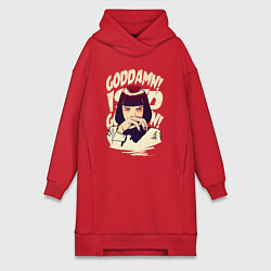 Женская толстовка-платье Криминальное чтиво - Мия Уоллес