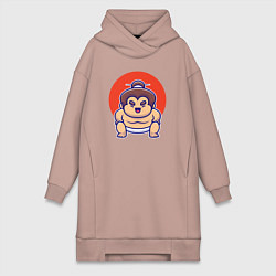 Женская толстовка-платье Маленький сумоист