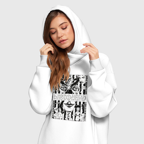 Женская толстовка-платье Radiohead band rock / Белый – фото 3