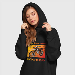 Женское худи-платье Kayo эндуро мотоцикл, цвет: черный — фото 2