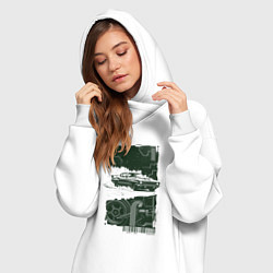 Женское худи-платье Спорткар в гранж стиле, цвет: белый — фото 2