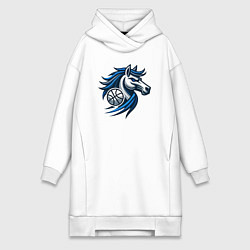 Женское худи-платье Mavericks horse, цвет: белый