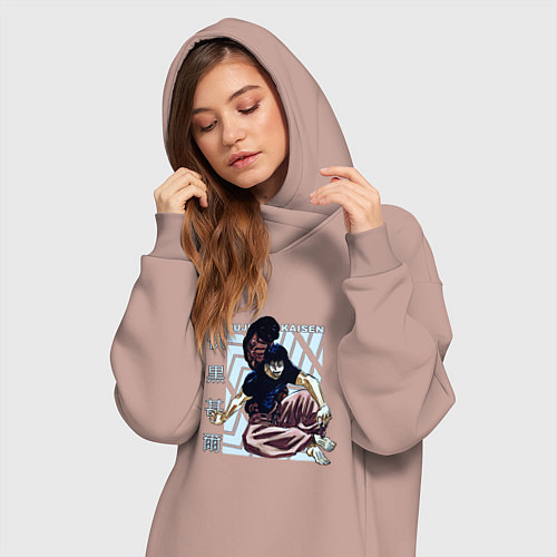 Женская толстовка-платье Магическая битва Тоджи / Пыльно-розовый – фото 3