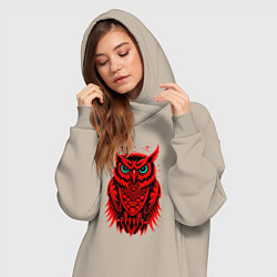 Женское худи-платье Сова красная, цвет: миндальный — фото 2