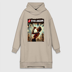 Женское худи-платье Мик Джагер - Роллинг Стоунз, цвет: миндальный