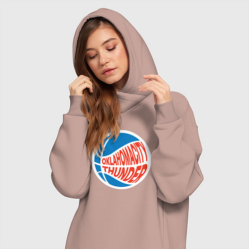 Женская толстовка-платье Oklahoma Thunder / Пыльно-розовый – фото 3