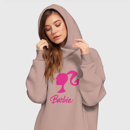 Женская толстовка-платье Барби кукла / Пыльно-розовый – фото 3