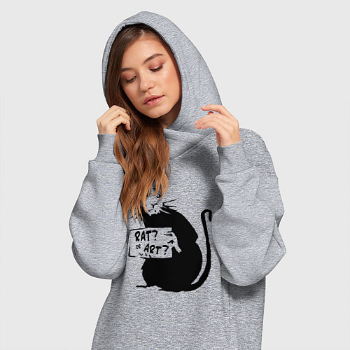 Женская толстовка-платье Крыса или искусство / Меланж – фото 3