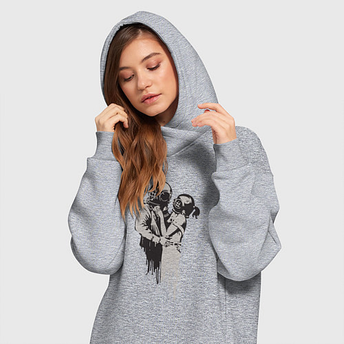 Женская толстовка-платье Подводная любовь / Меланж – фото 3