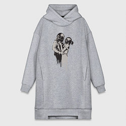 Женское худи-платье Подводная любовь, цвет: меланж