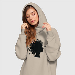 Женское худи-платье Весенняя красавица, цвет: миндальный — фото 2