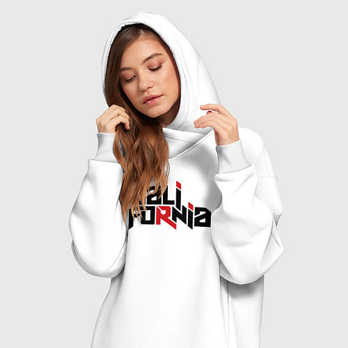 Женская толстовка-платье USA - California / Белый – фото 3