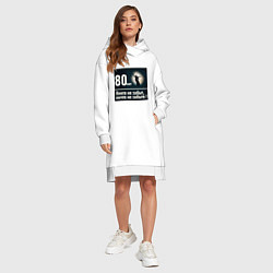 Женское худи-платье Родина мать: 80 лет никто не забыт ничто не забыто, цвет: белый — фото 2