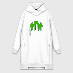 Женское худи-платье Cortex зелёный aneurism iv, цвет: белый