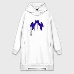 Женское худи-платье Cortex синий чёрная обводка aneurism iv, цвет: белый