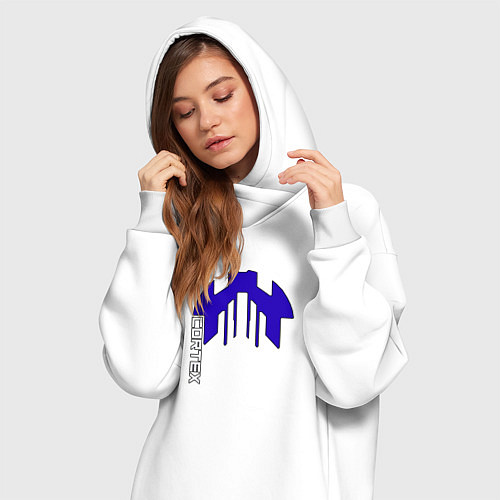 Женская толстовка-платье Cortex синий чёрная обводка aneurism iv / Белый – фото 3