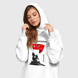 Женское худи-платье Знамя победы на рейхстаге, цвет: белый — фото 2
