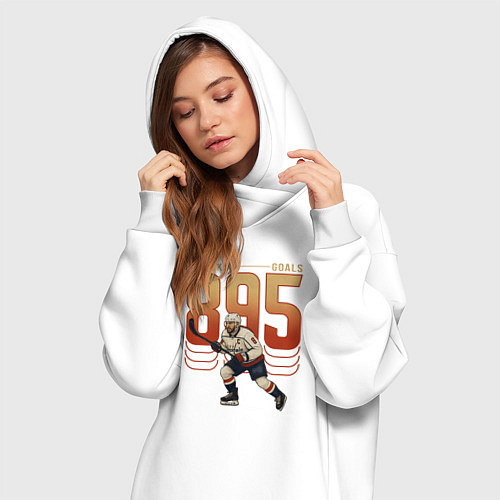 Женская толстовка-платье Александр Овечкин 895 / Белый – фото 3