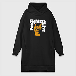 Женское худи-платье Foo Fighters live, цвет: черный