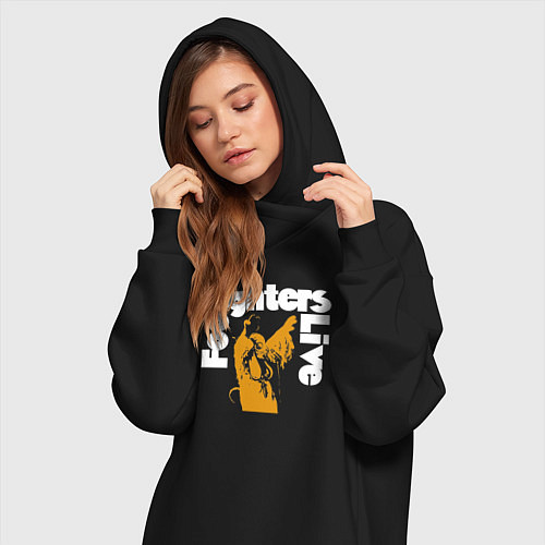 Женская толстовка-платье Foo Fighters live / Черный – фото 3
