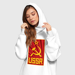 Женское худи-платье USSR style, цвет: белый — фото 2
