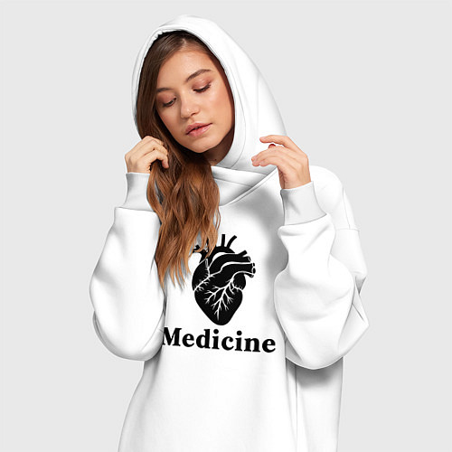 Женская толстовка-платье Сердце медицины / Белый – фото 3
