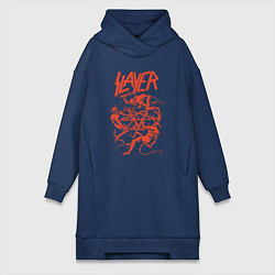Женское худи-платье Slayer Demon Skull, цвет: тёмно-синий