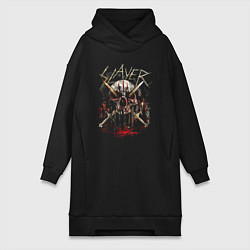 Женское худи-платье Slayer Skull Demon, цвет: черный