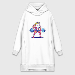 Женское худи-платье Жаба-качок, цвет: белый