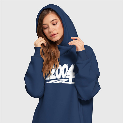 Женская толстовка-платье 2004 год в стиле граффити / Тёмно-синий – фото 3