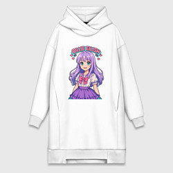 Женская толстовка-платье Билли Айлиш аниме стиль