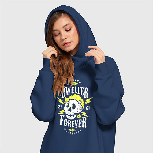 Женская толстовка-платье Обитель - навсегда / Тёмно-синий – фото 3