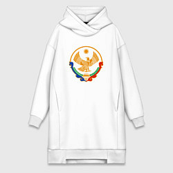 Женское худи-платье Дагестан герб, цвет: белый