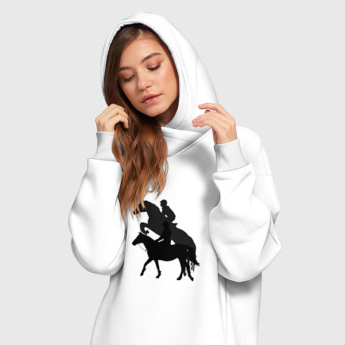 Женская толстовка-платье Верховая езда тень предстоящего / Белый – фото 3