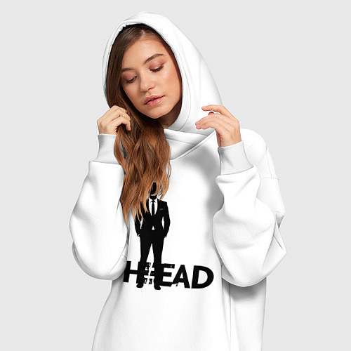 Женская толстовка-платье Руководитель в деловом костюме / Белый – фото 3