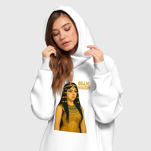 Женская толстовка-платье Билли Айлиш фараон / Белый – фото 3