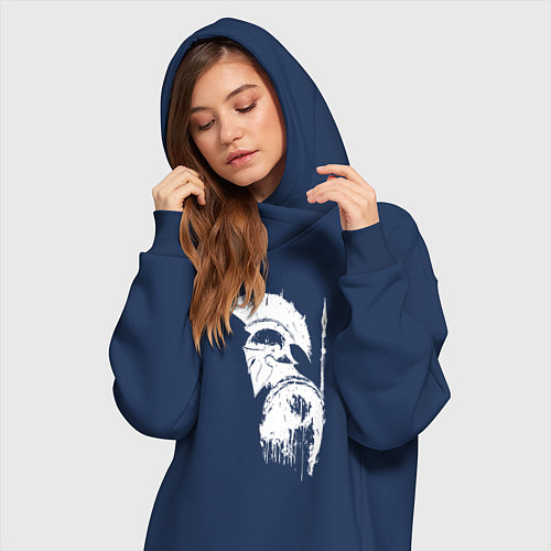 Женская толстовка-платье Один из 300 спартанцев / Тёмно-синий – фото 3