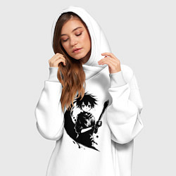 Женское худи-платье Художник с кистью аниме, цвет: белый — фото 2