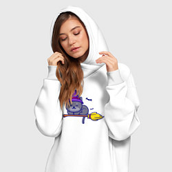 Женское худи-платье Cat witch, цвет: белый — фото 2