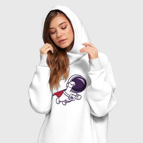 Женская толстовка-платье Spaceman superman / Белый – фото 3