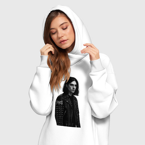 Женская толстовка-платье Bones в образе рок звезды / Белый – фото 3