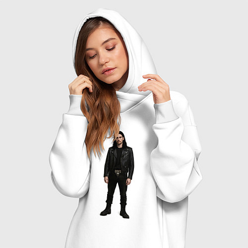 Женская толстовка-платье Bones во весь рост / Белый – фото 3