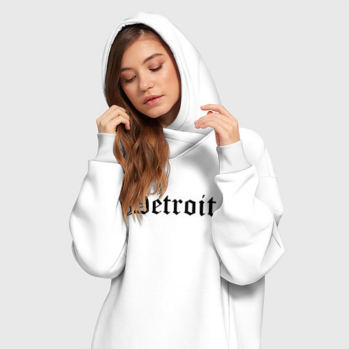 Женская толстовка-платье Detroit Michigan - USA / Белый – фото 3