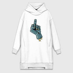 Женское худи-платье Zombie fuck, цвет: белый