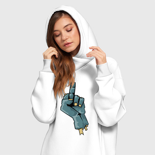 Женская толстовка-платье Zombie fuck / Белый – фото 3