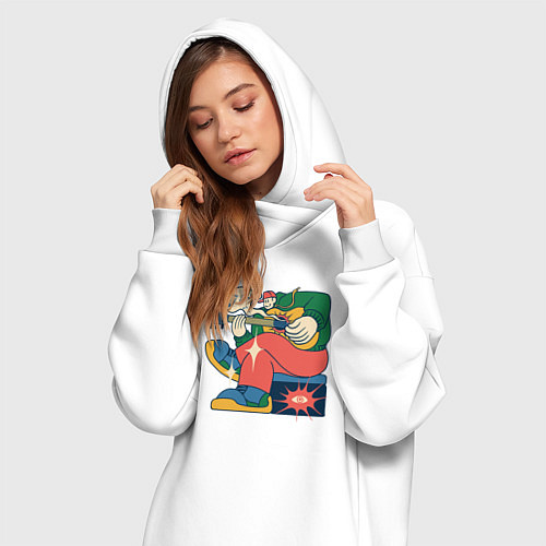 Женская толстовка-платье Rock boy / Белый – фото 3